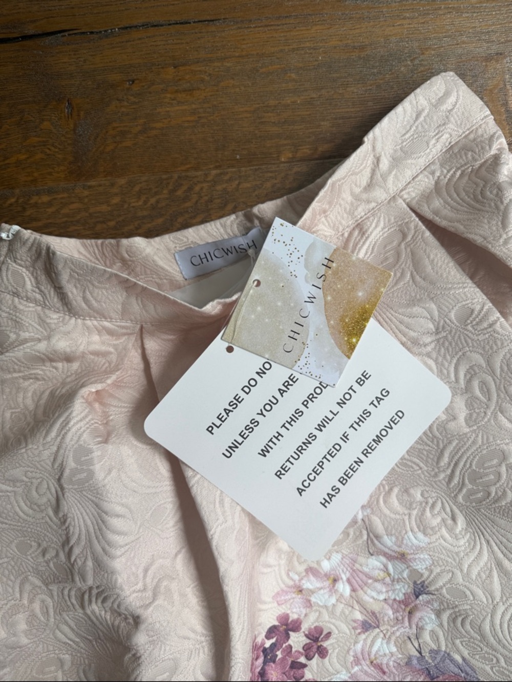 Chicwish Blush Pink Floral A-Line Midi Skirt - Picture 4 of 8